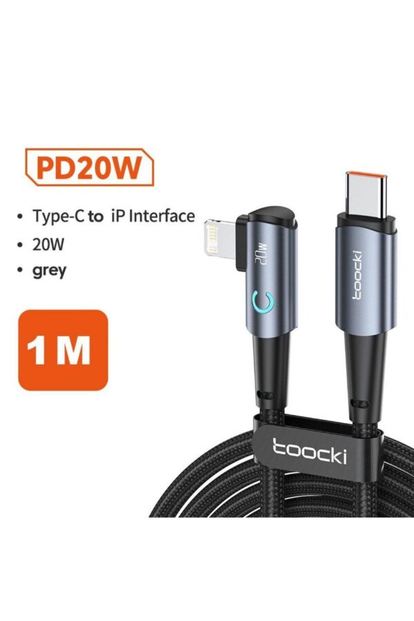 شارژر TOOCKI Elbow PD 3َA Type-C to Lightning
