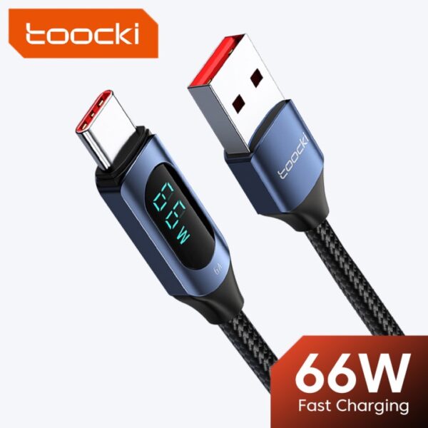 شارژر توکی TOOCKI 66w Type-C Fast Charging 1/2m 6a