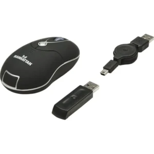 موس موبایل MANHAATAN 176811 Wireless Optical MMX Mobile Mini Mouse