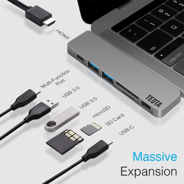 هاب TEQTA 7 در 2 USB-C Thunderbolt 3.0